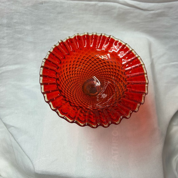 Vintage Jeanette amberina compote. - Picture 3 of 7